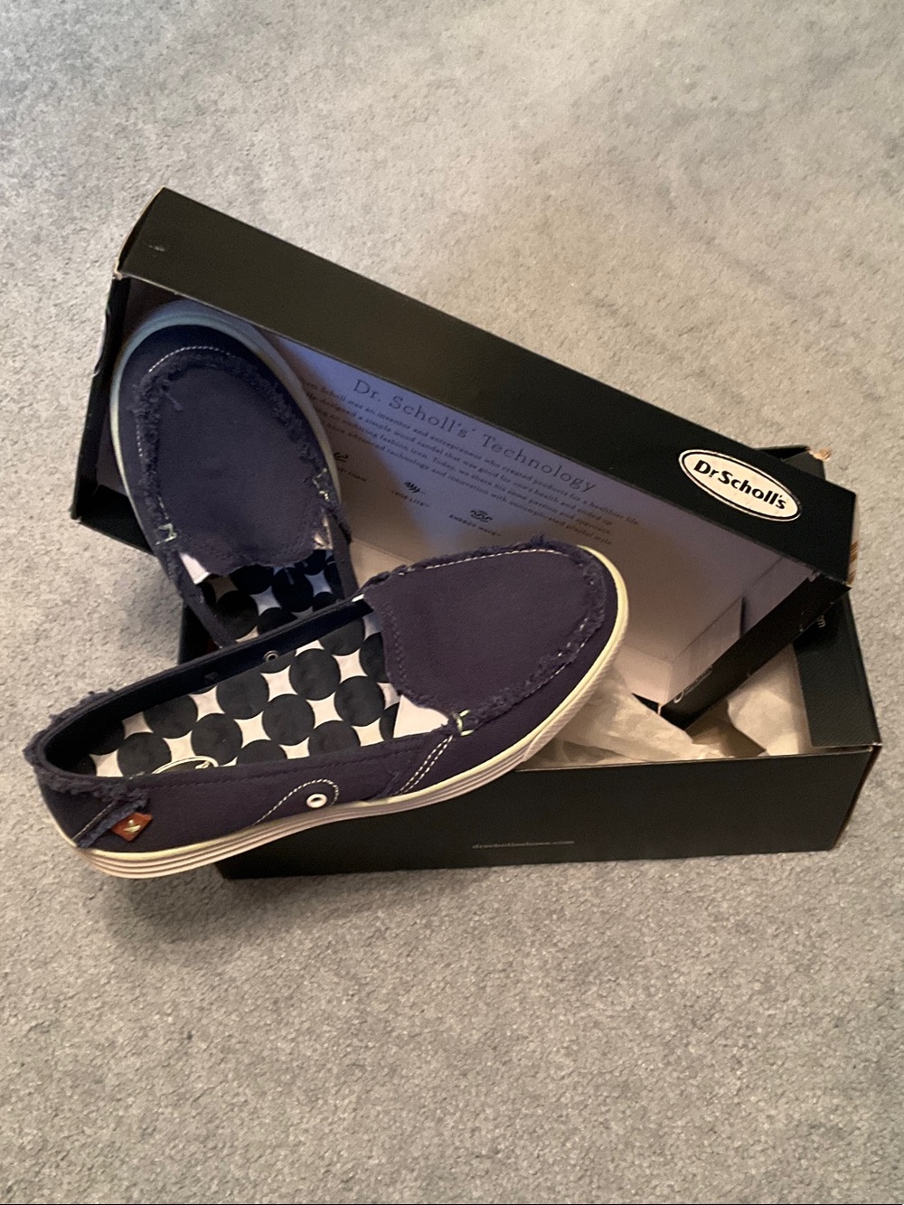 Dr. Scholl's Women's Navy Canvas Slip-On Loafers